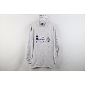 Vtg 90s Mens L University of North Carolina National Champs Mock Neck T-Shirt US